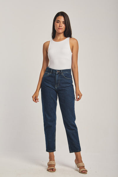 Women Boyfriend Denim - Medium Wash