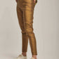 Women Pants Coated Skinny Gold