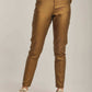 Women Pants Coated Skinny Gold