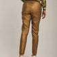 Women Pants Coated Skinny Gold