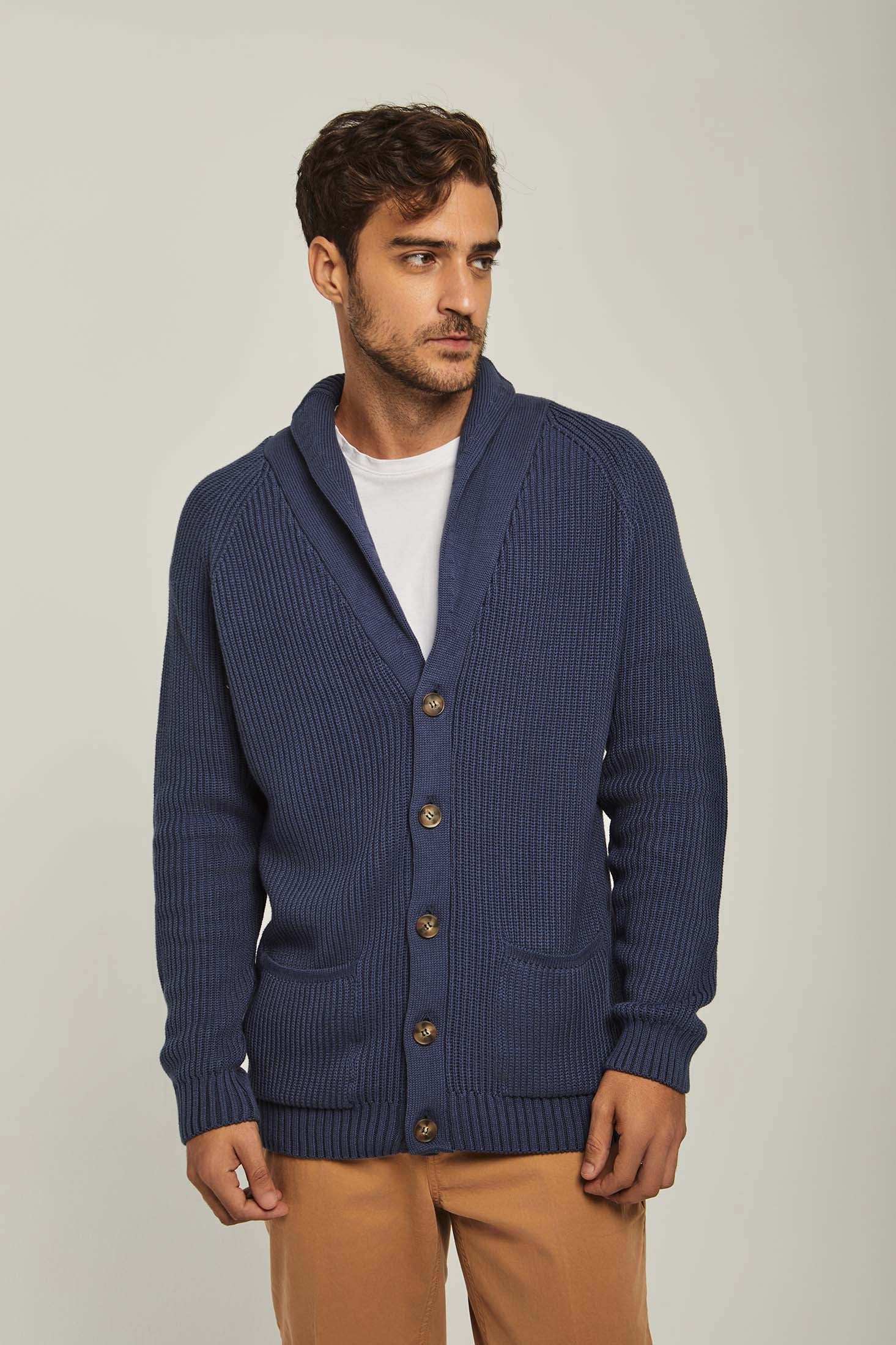 Men Regular Fit Cardigan - Blue