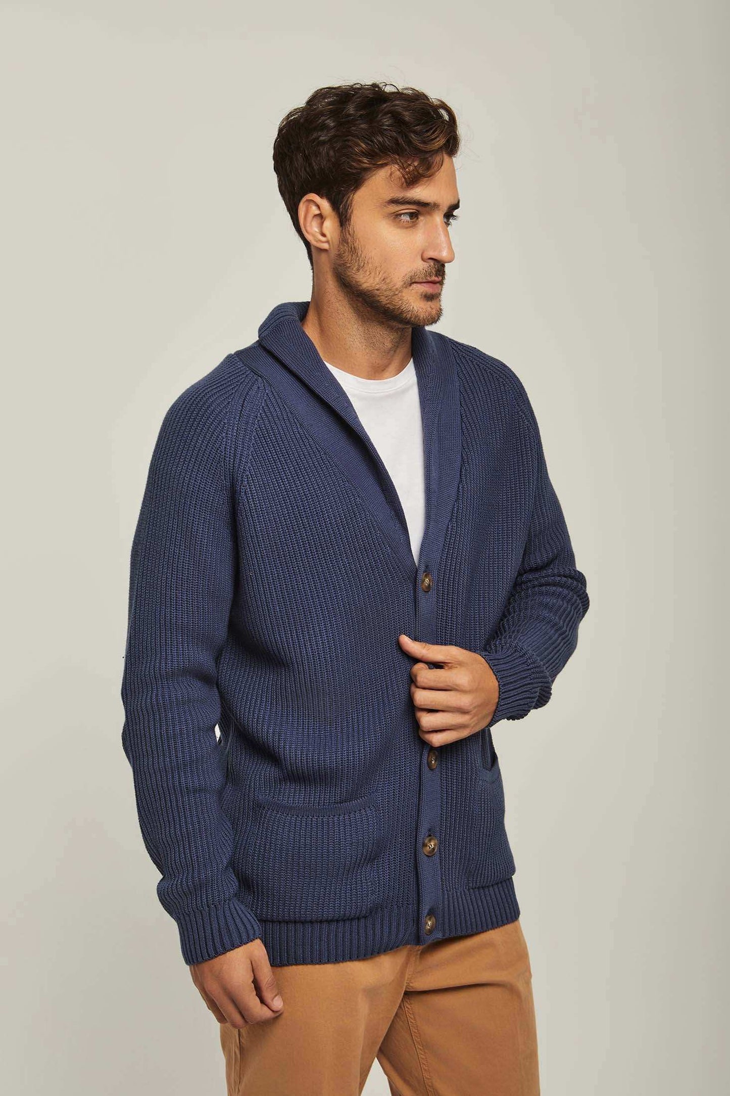 Men Regular Fit Cardigan - Blue