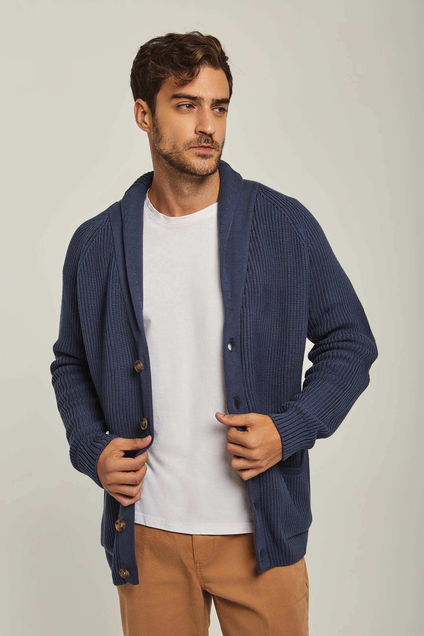 Men Regular Fit Cardigan - Blue