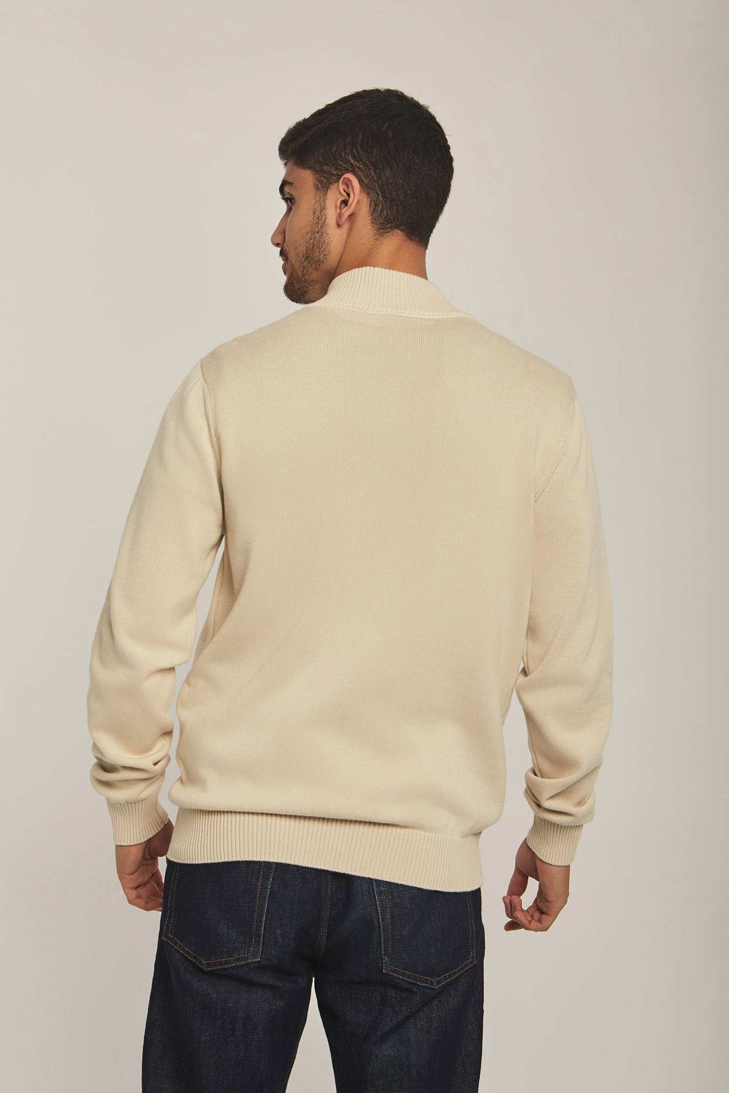 Men Regular Fit Cardigan - Beige