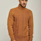 Men Regular Fit Pullover - Brown