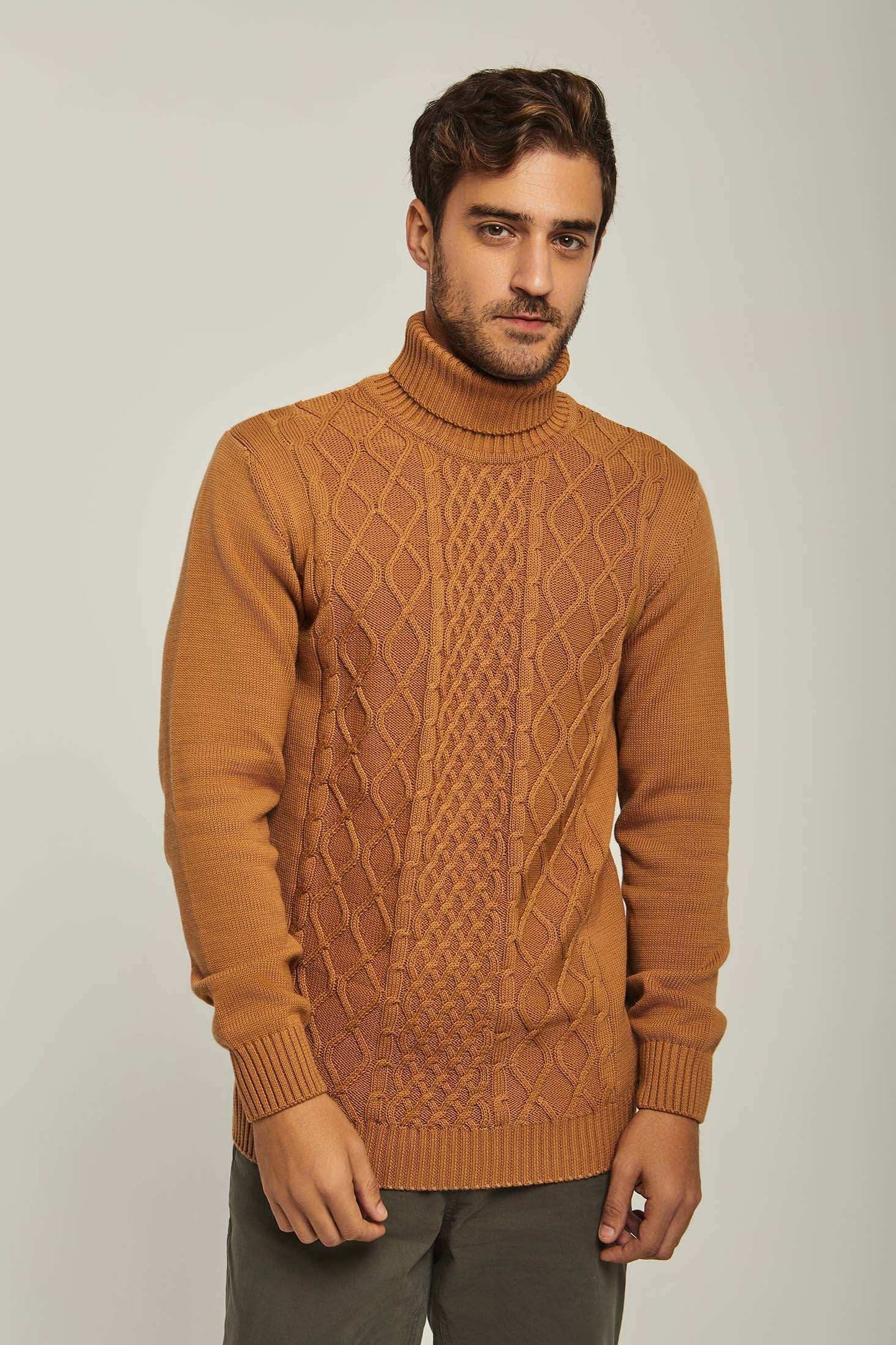 Men Regular Fit Pullover - Brown
