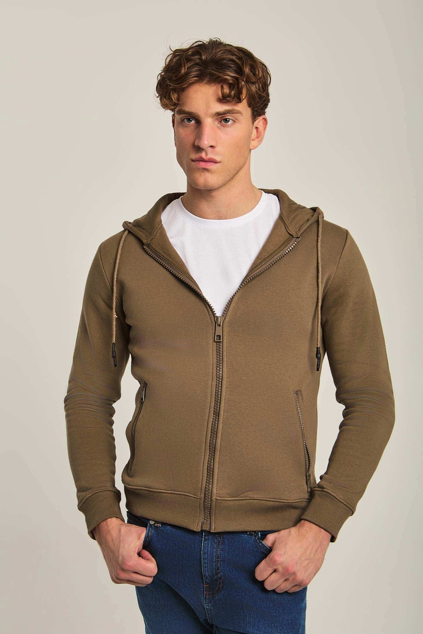 Men Regular Fit Sweat Jacket - Green