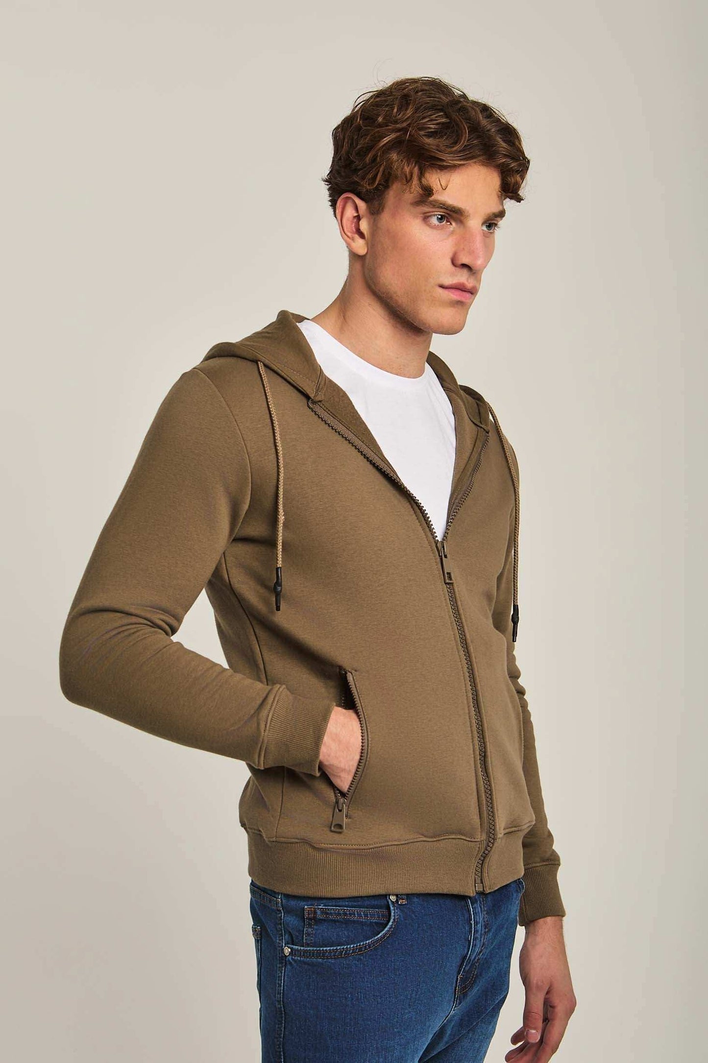 Men Regular Fit Sweat Jacket - Green