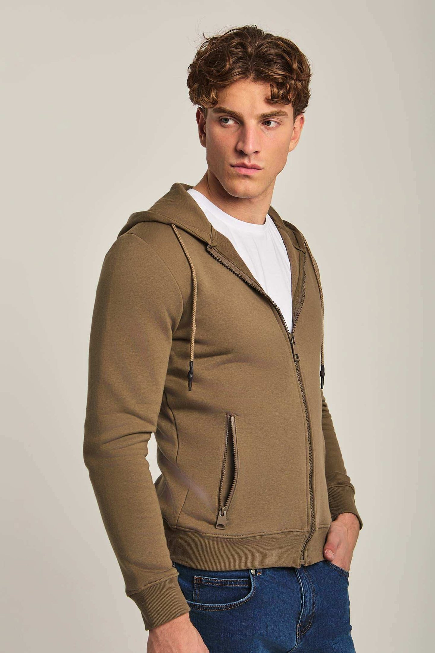 Men Regular Fit Sweat Jacket - Green