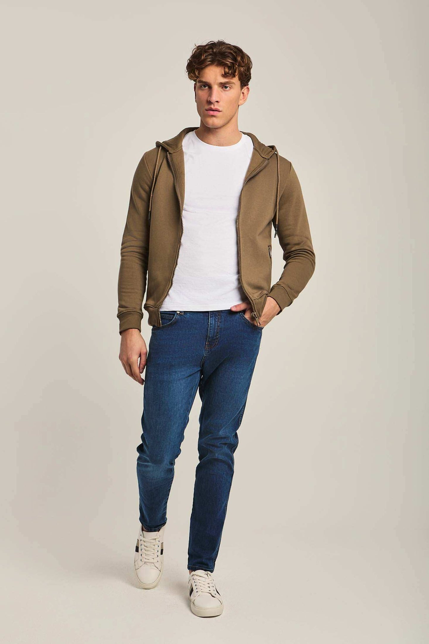 Men Regular Fit Sweat Jacket - Green