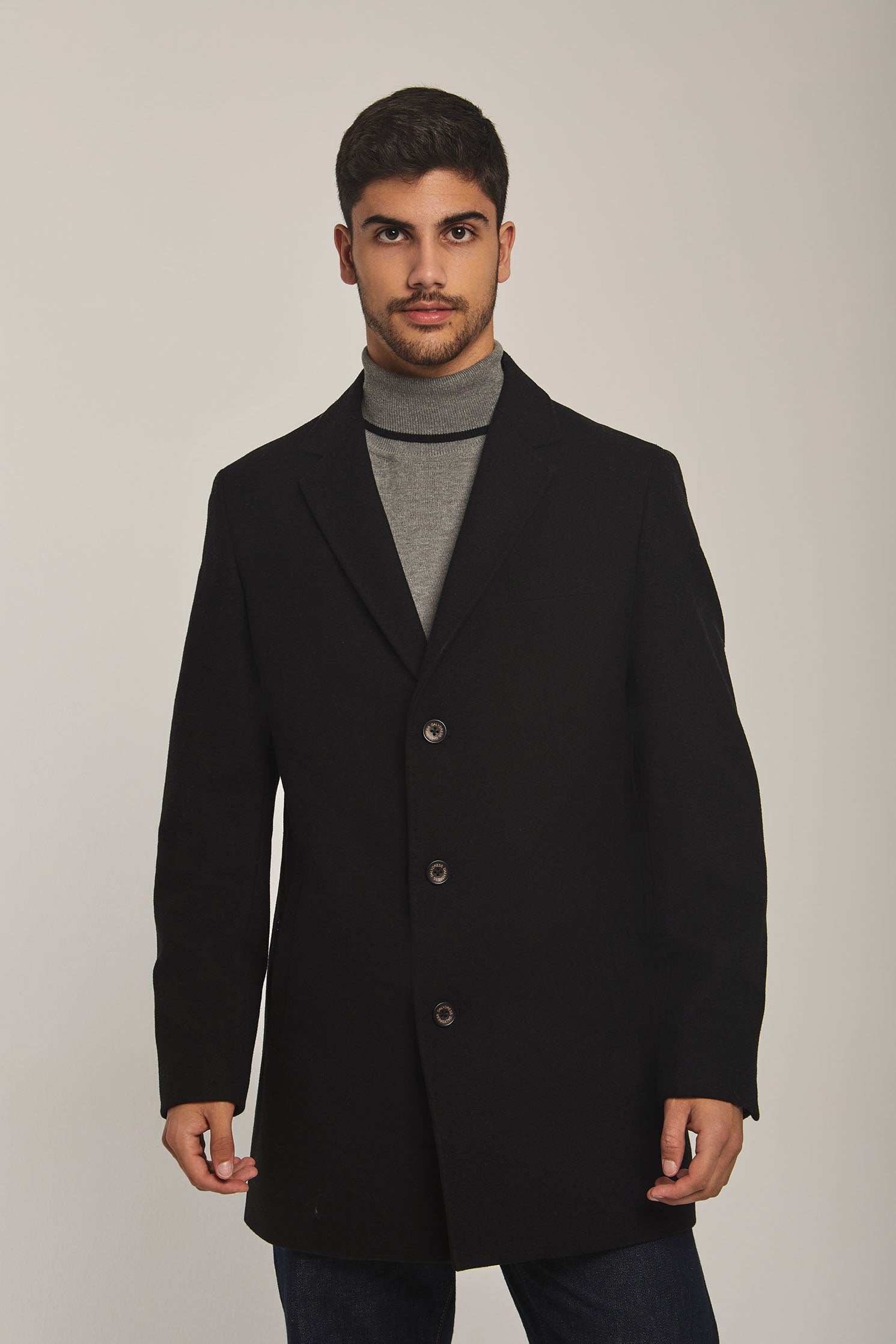 Men Regular Fit Coat - Black