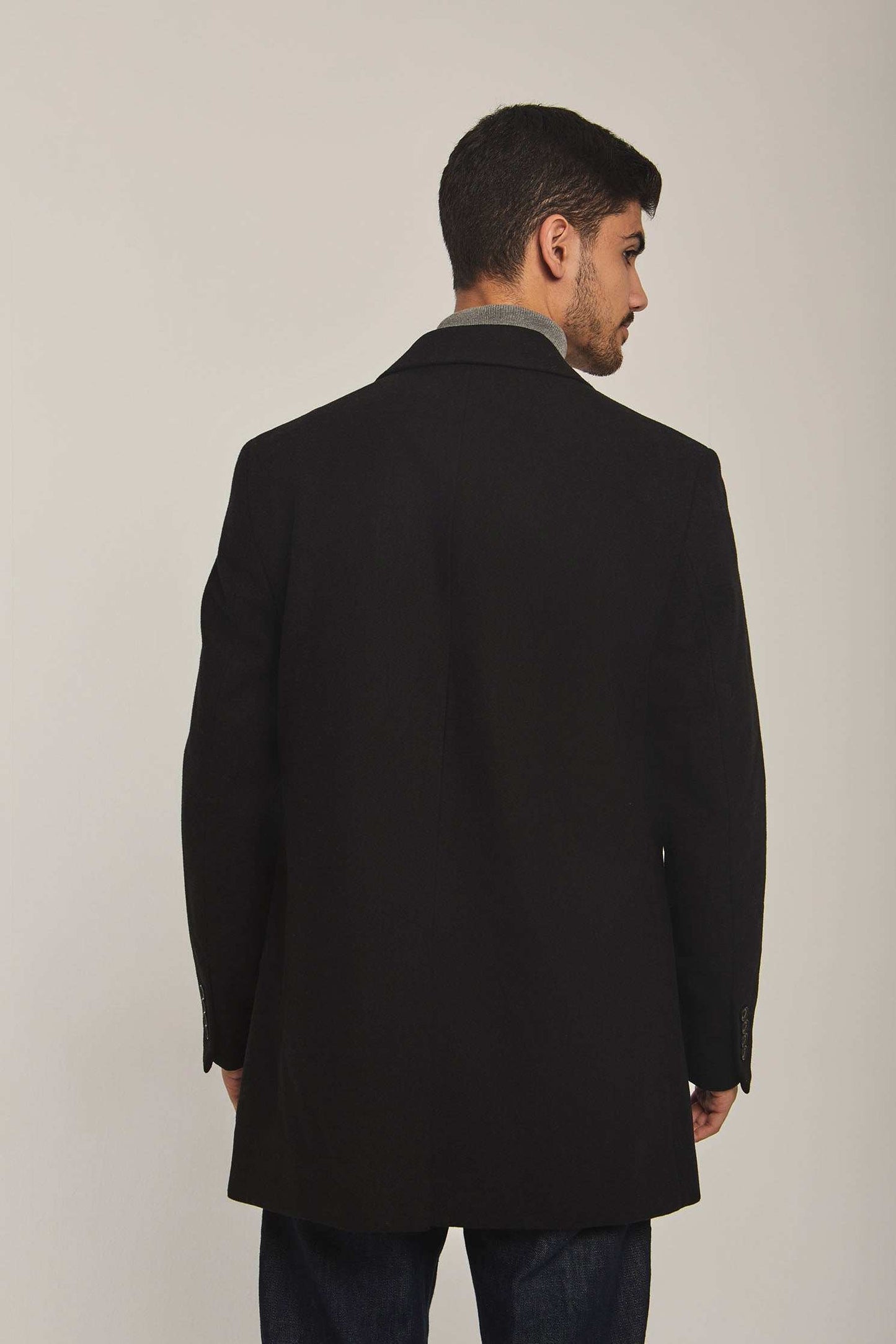 Men Regular Fit Coat - Black