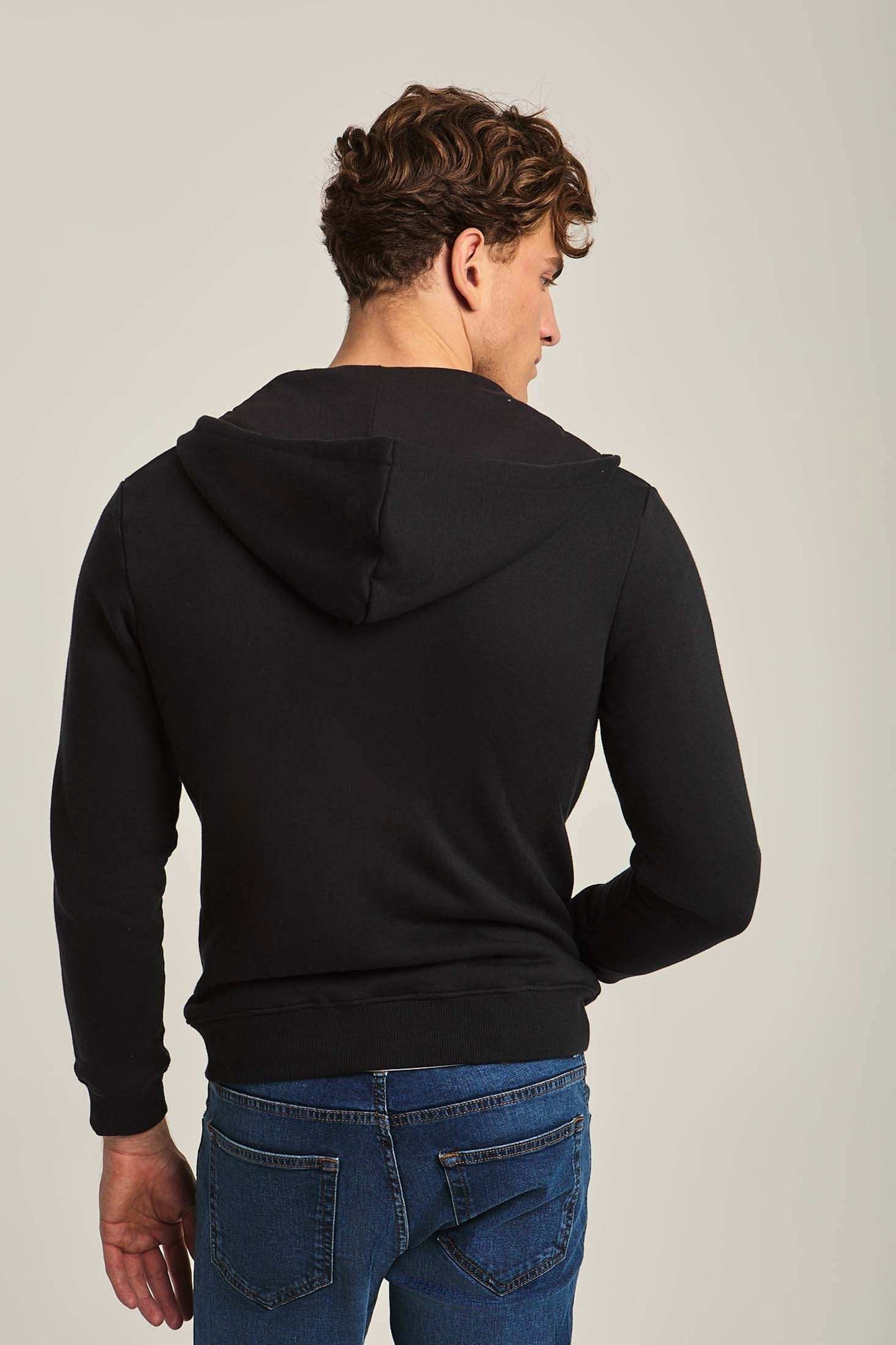 Men Regular Fit Sweat Jacket - Black