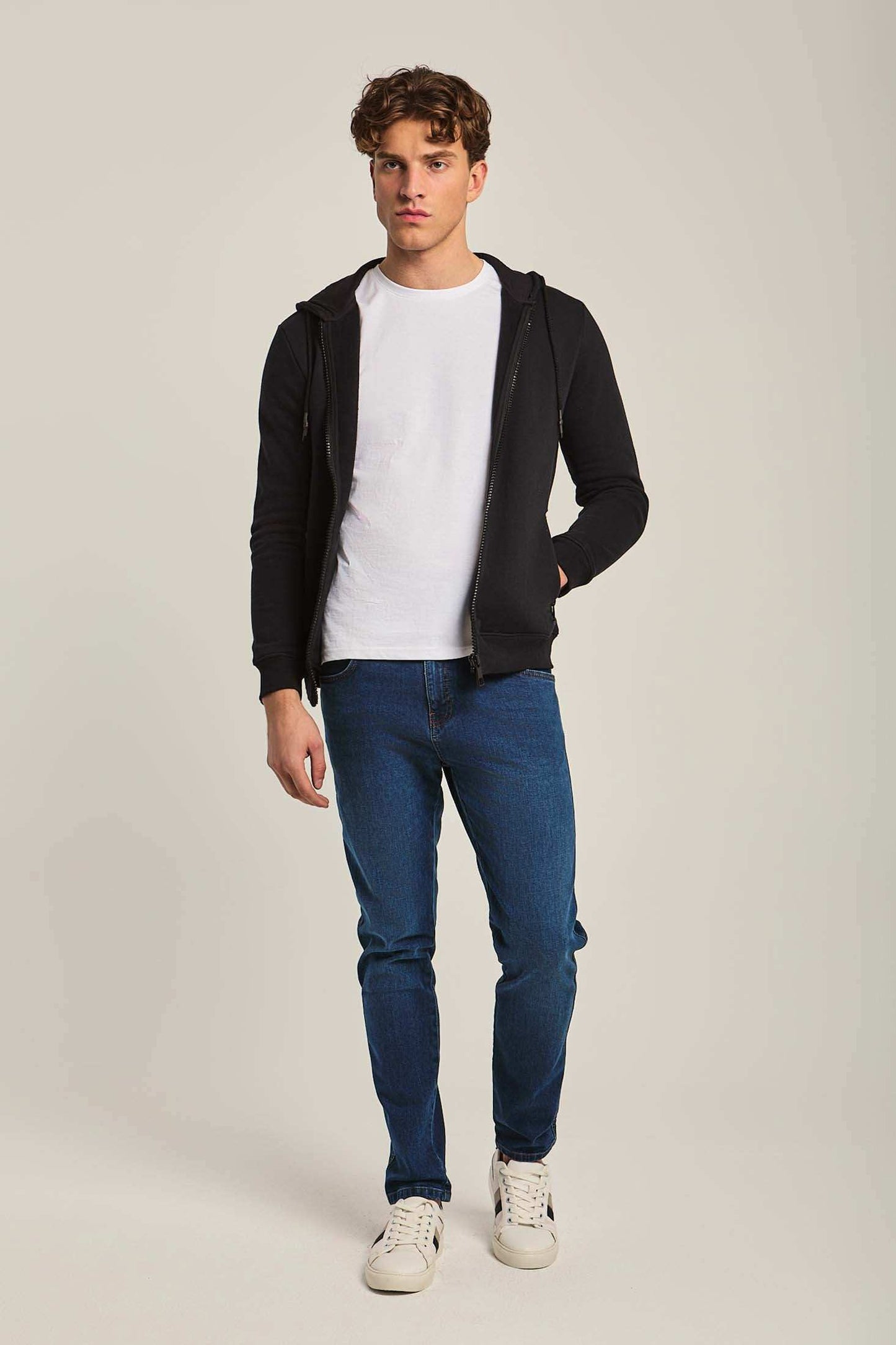Men Regular Fit Sweat Jacket - Black