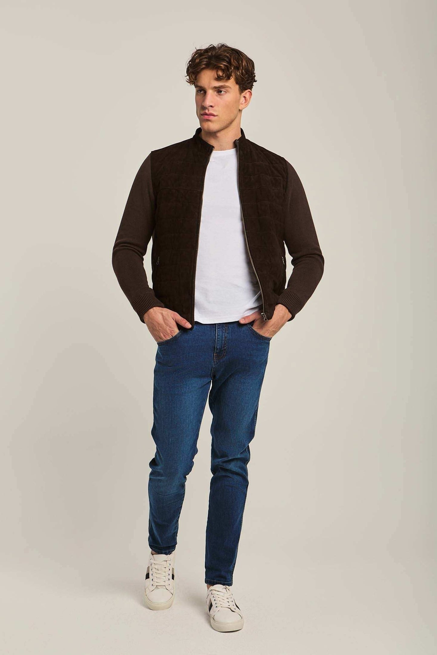 Men Regular Fit Jacket -  Brown
