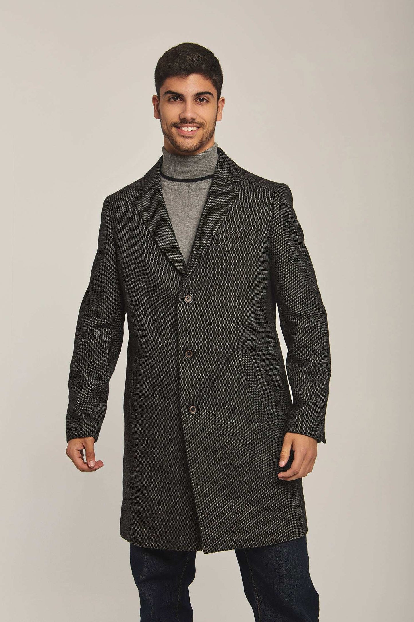 Men Regular Fit Coat - Black
