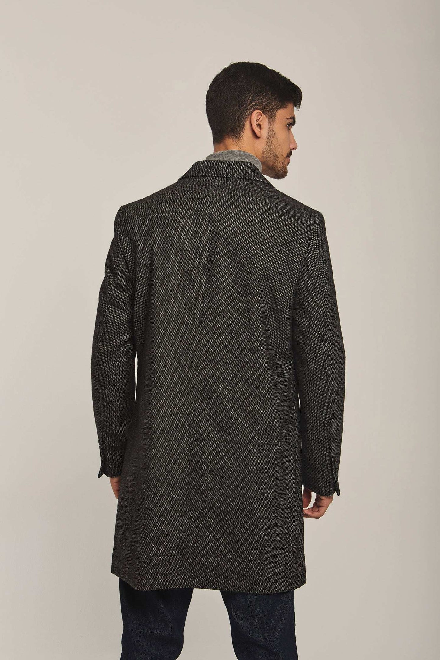 Men Regular Fit Coat - Black