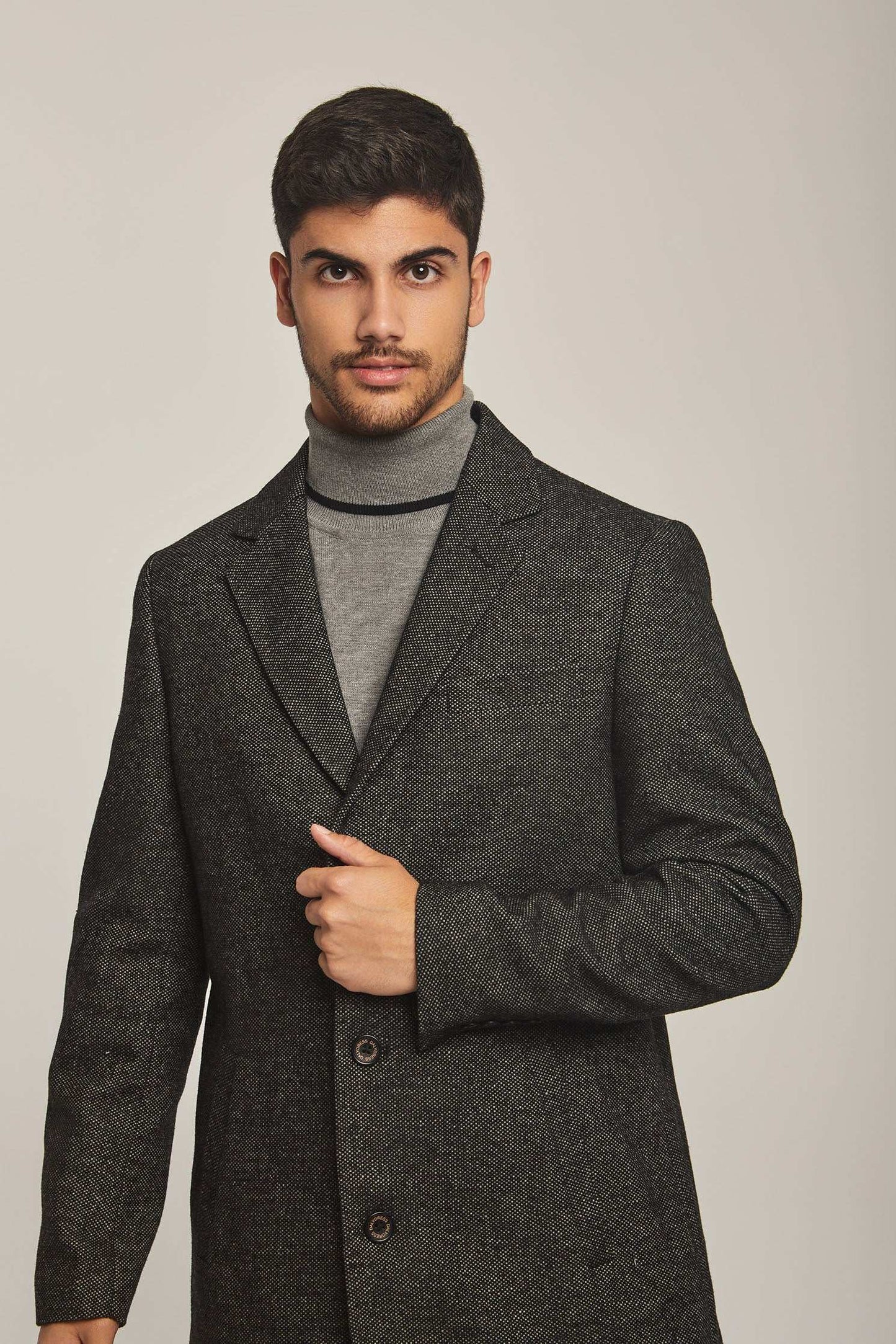 Men Regular Fit Coat - Black