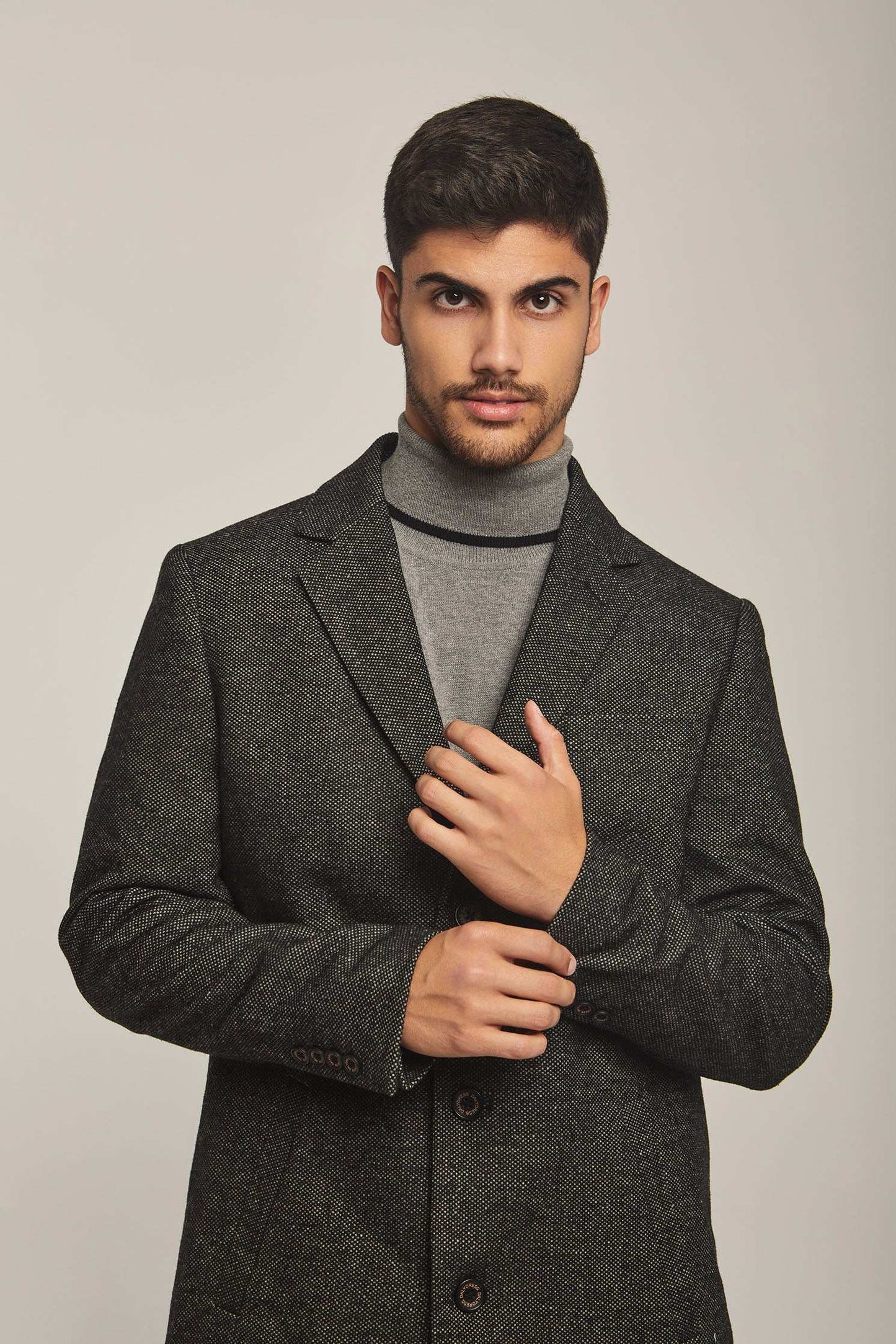 Men Regular Fit Coat - Black