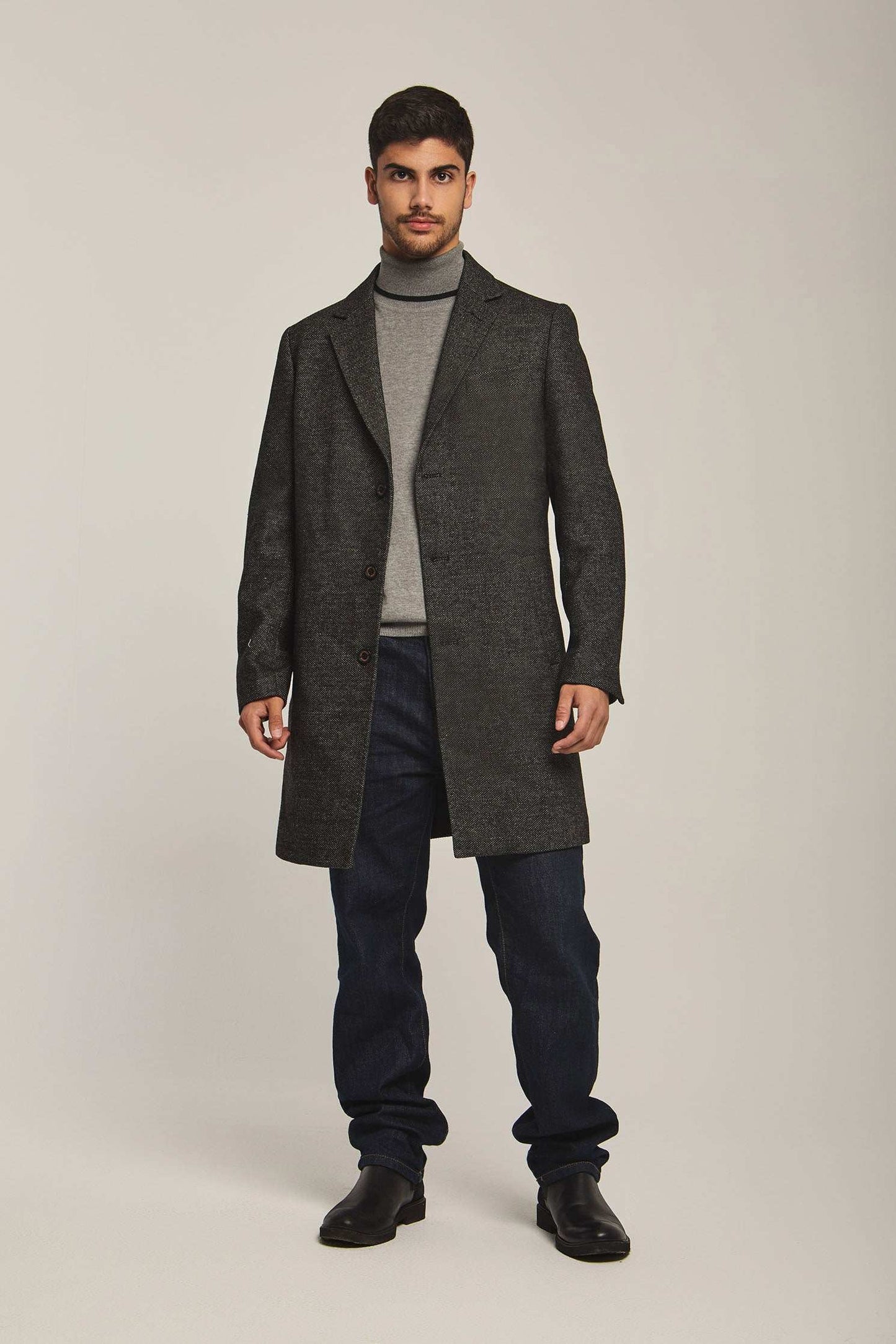 Men Regular Fit Coat - Black