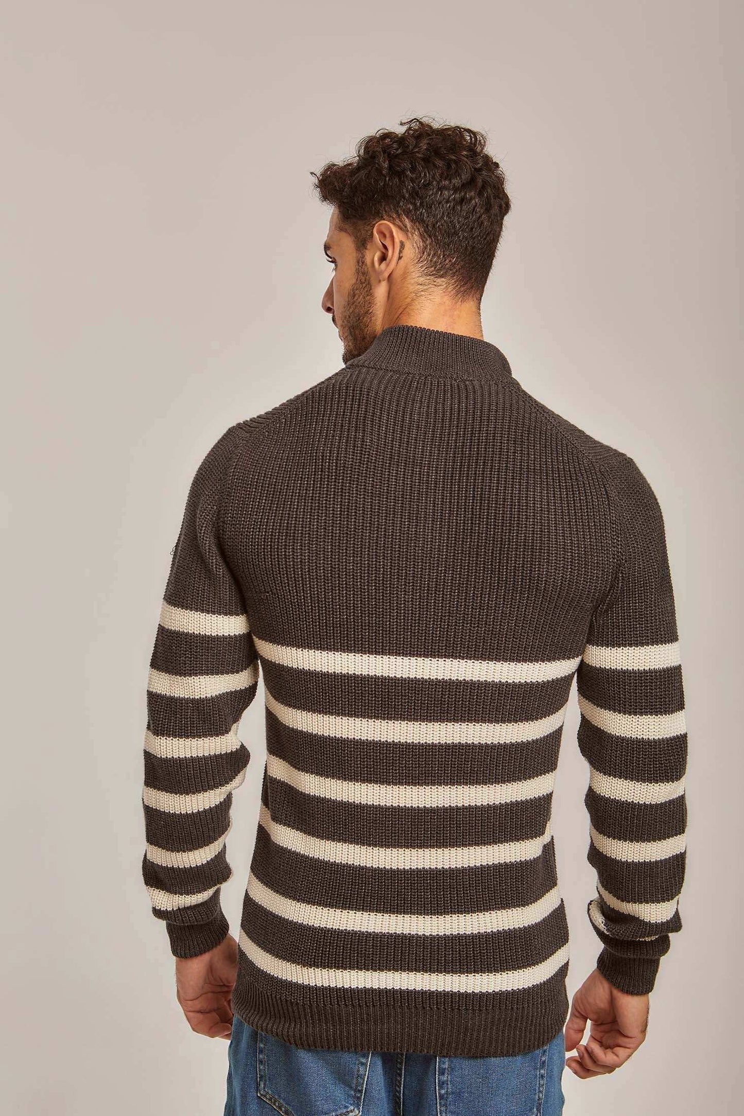 Men Regular Fit Pullover - Brown