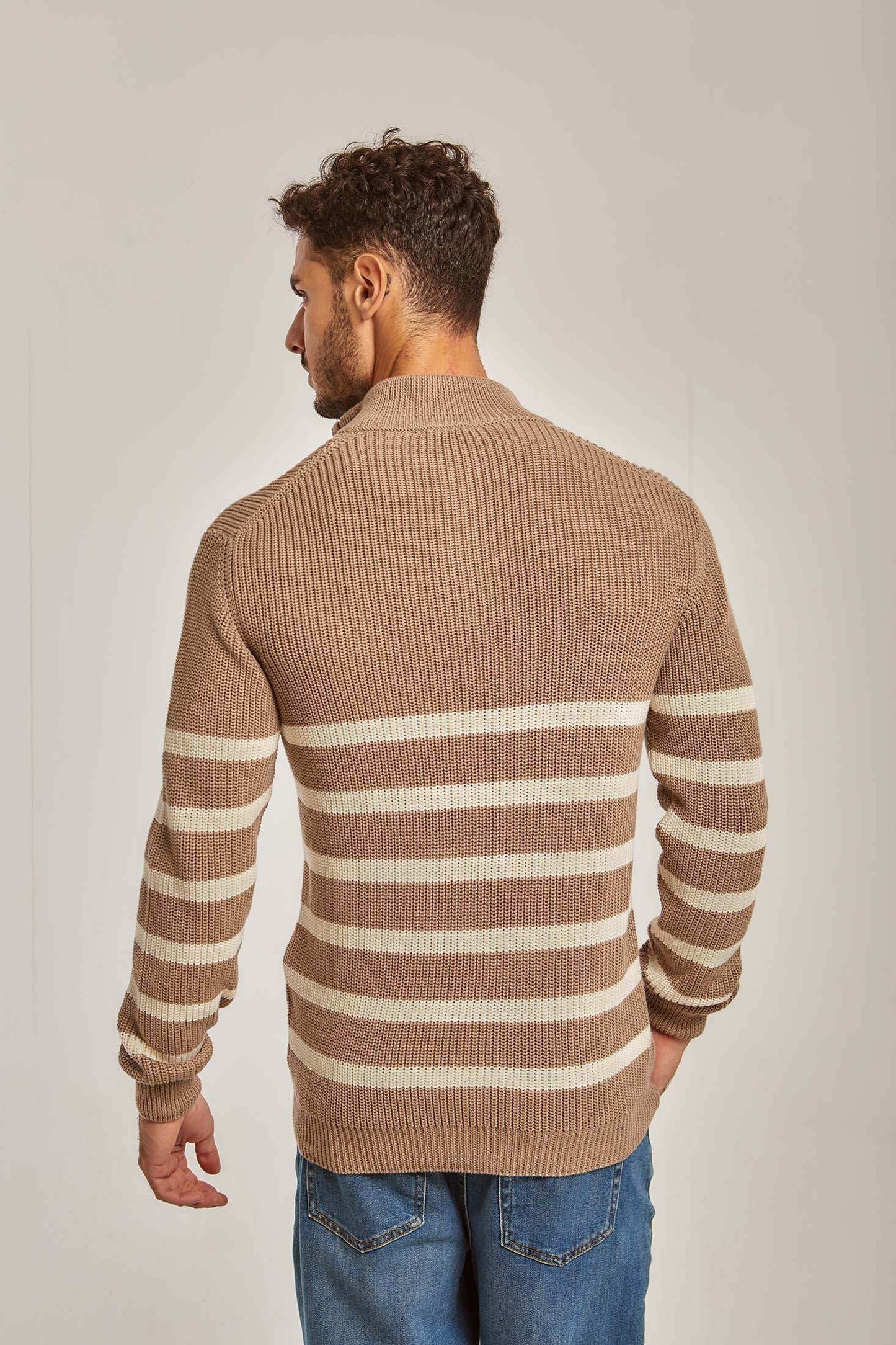 Men Regular Fit Pullover - Brown
