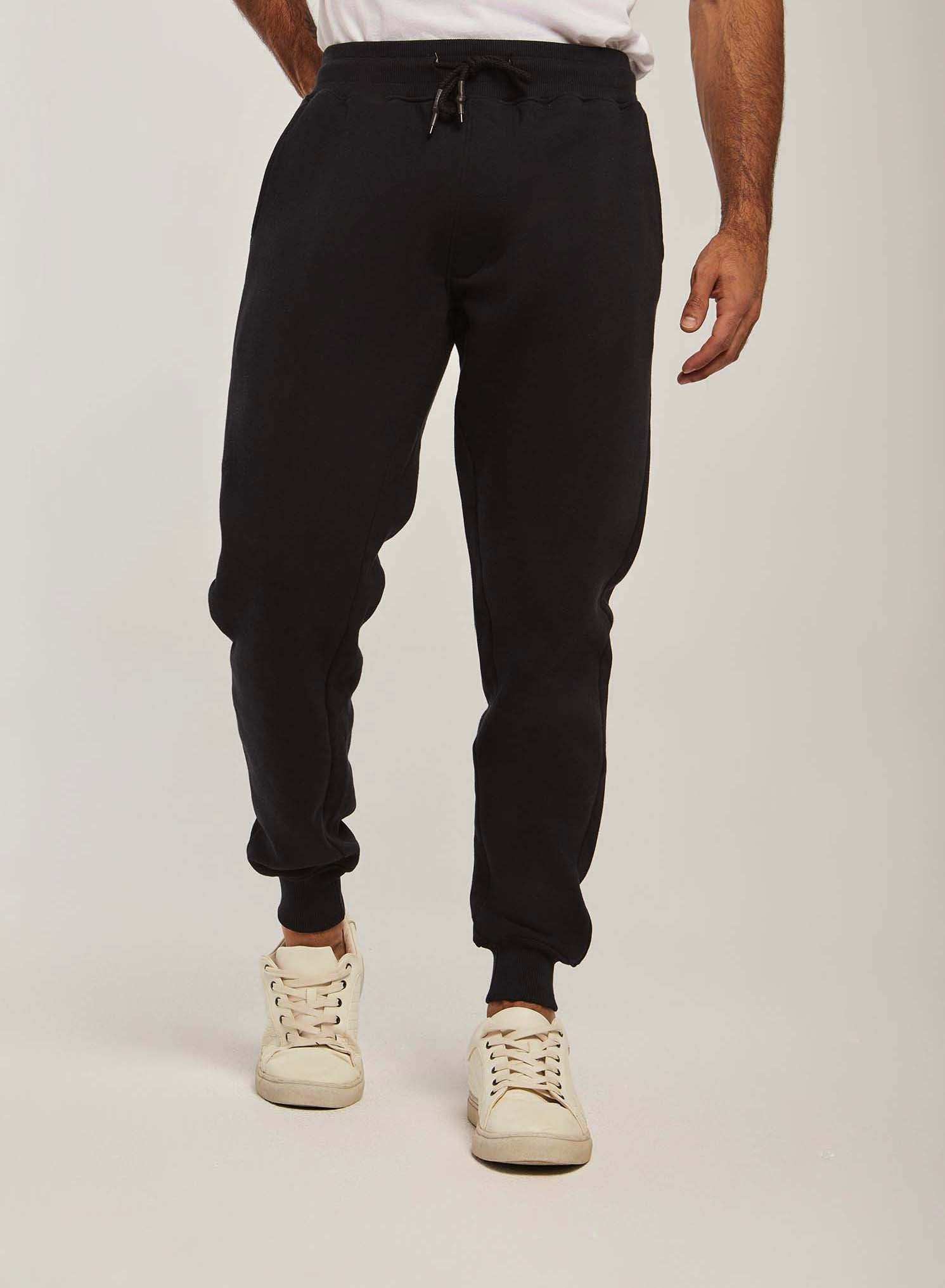 Men Regular Fit Sweat Pant - Black