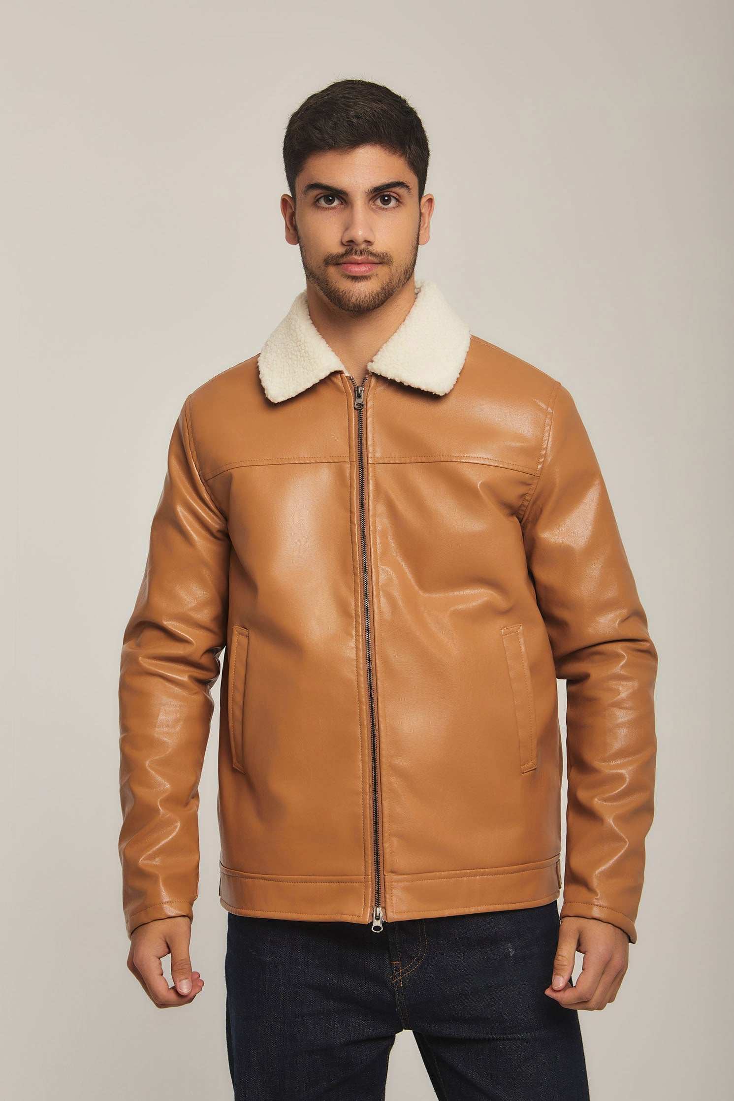 Men Regular Fit Jacket - Brown
