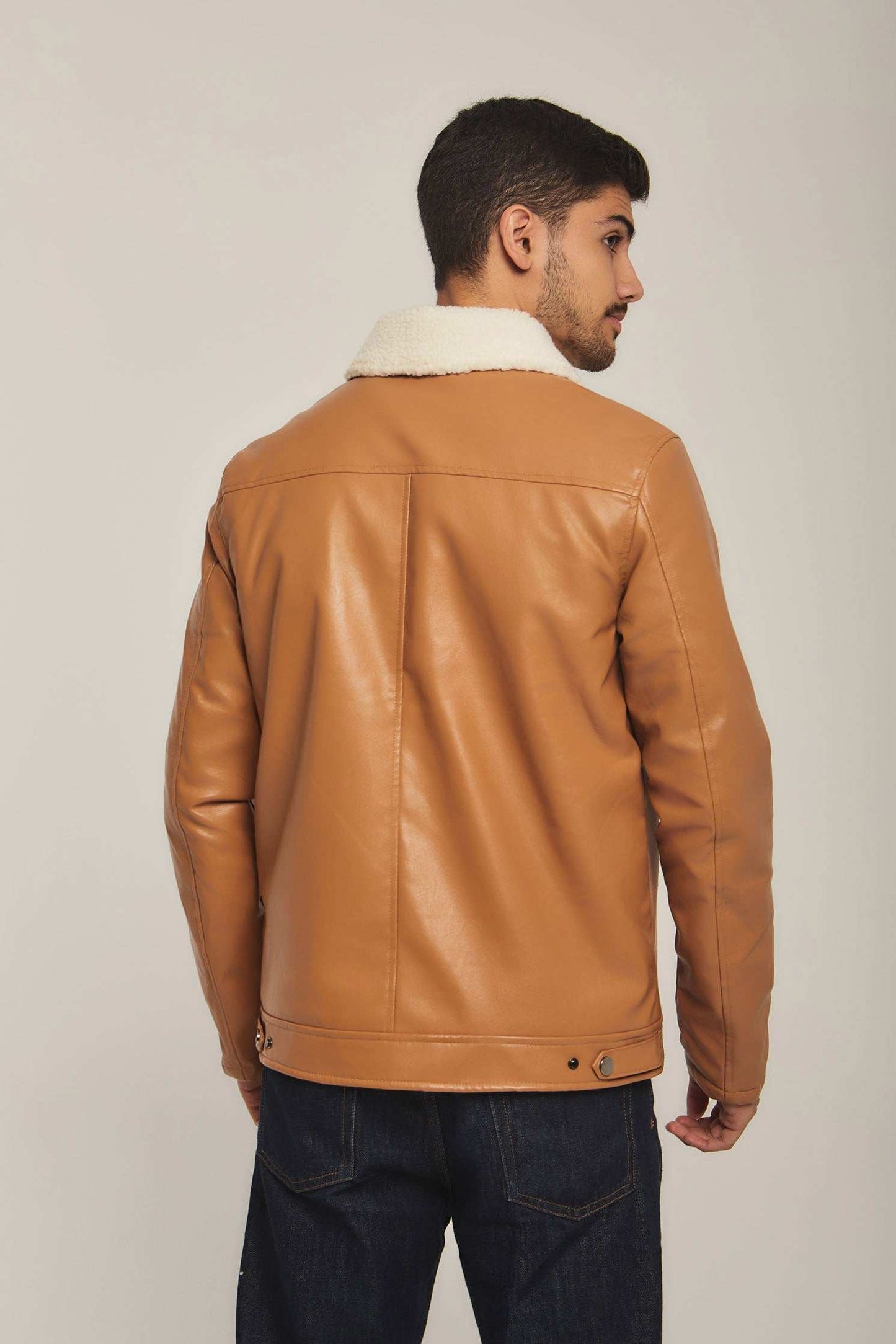 Men Regular Fit Jacket - Brown