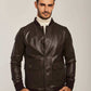 Men Regular Fit Jacket - Dark Brown