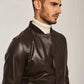 Men Regular Fit Jacket - Dark Brown