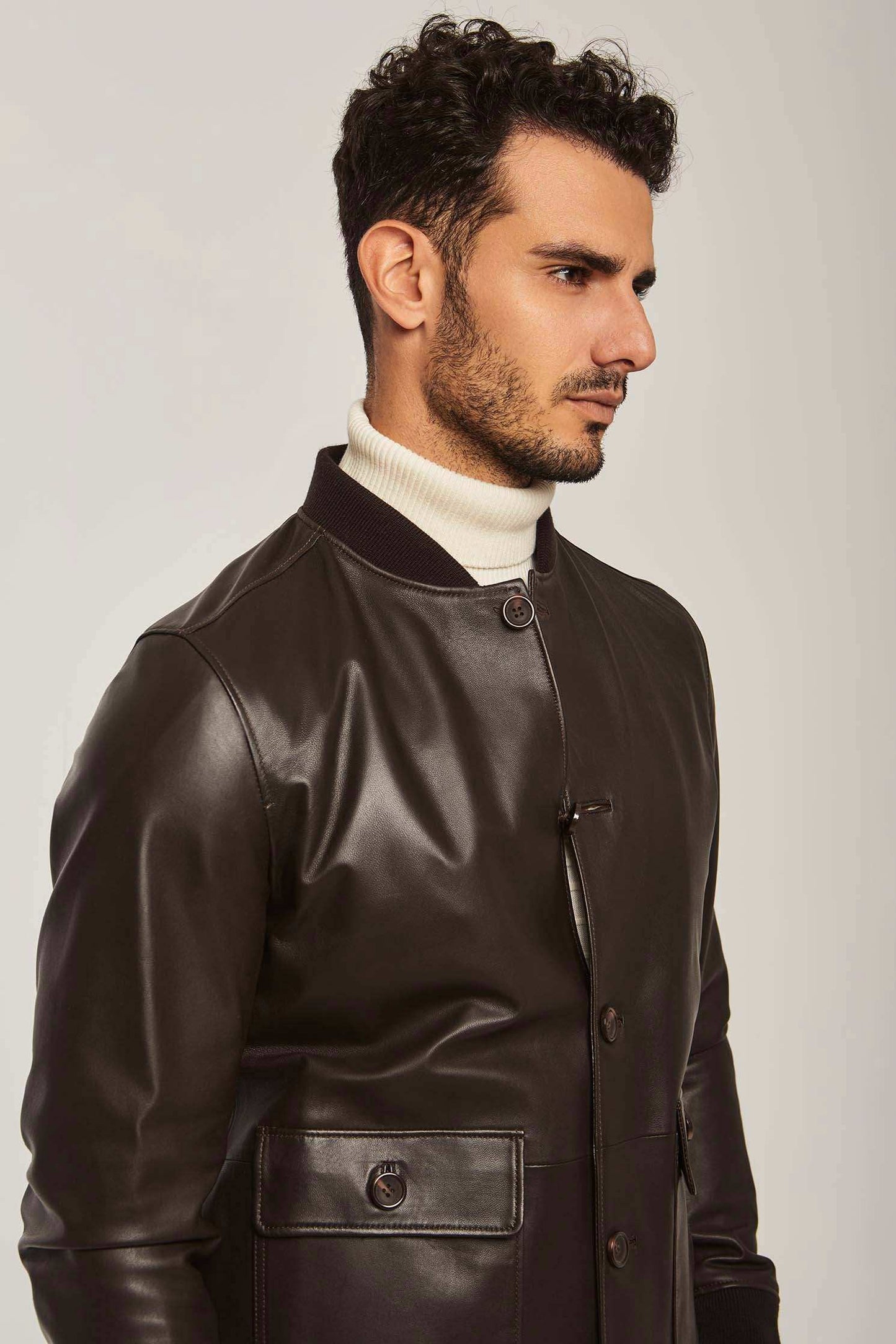 Men Regular Fit Jacket - Dark Brown