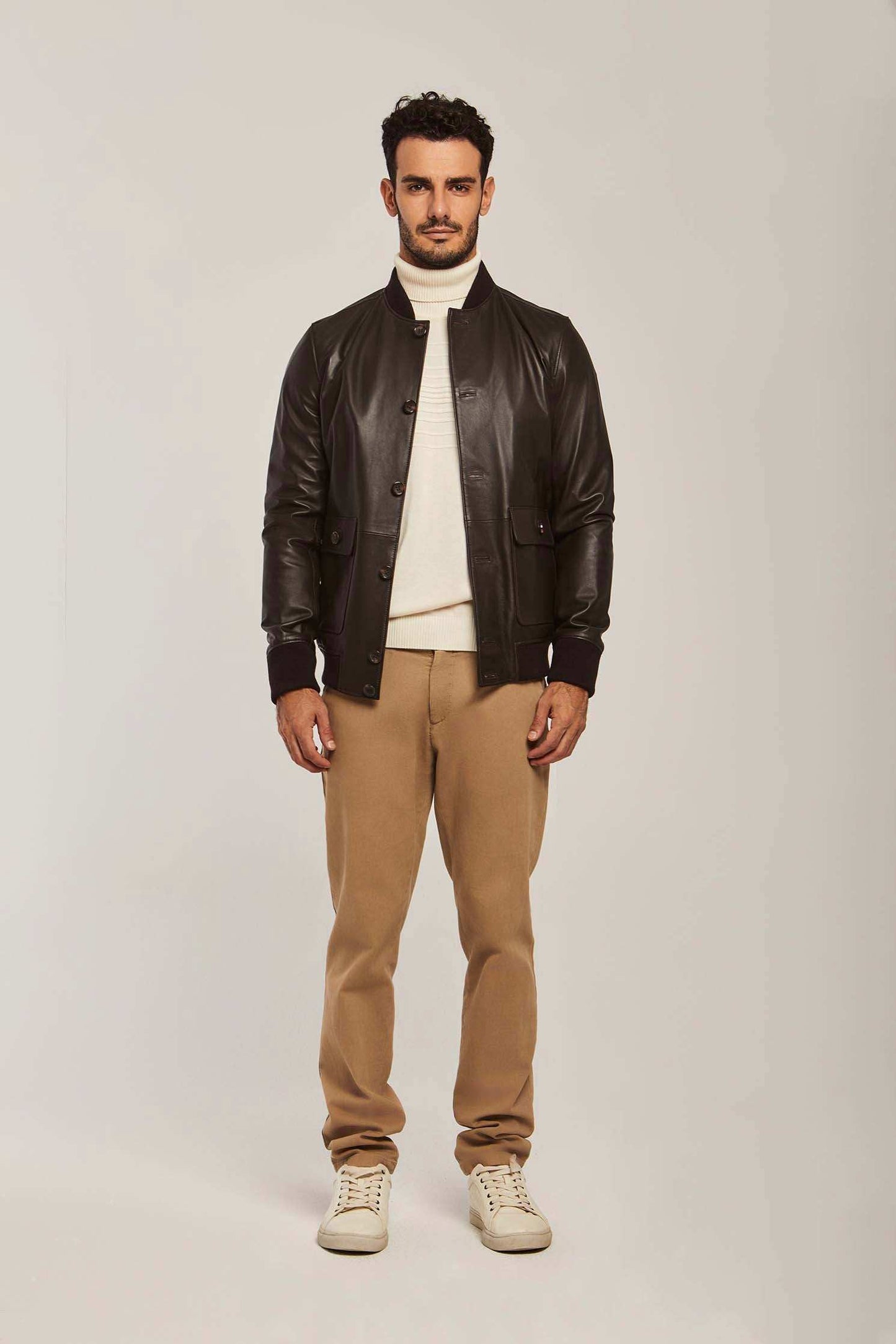Men Regular Fit Jacket - Dark Brown