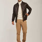 Men Regular Fit Jacket - Dark Brown