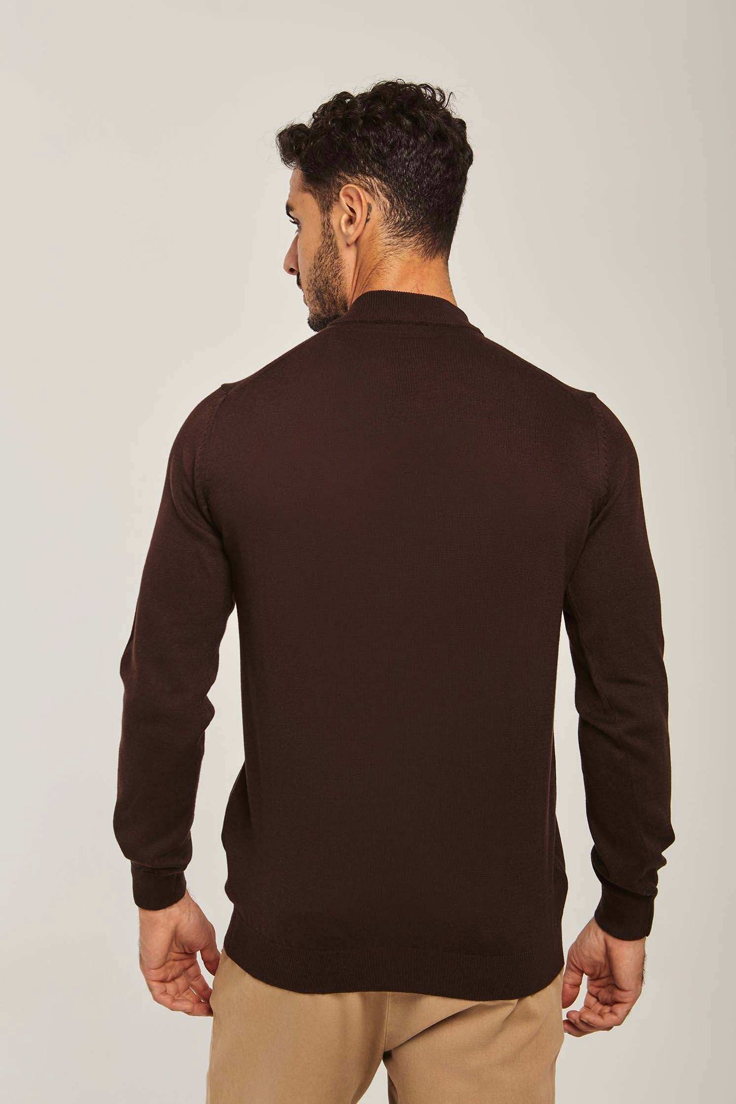 Men Regular Fit Pullover - Brown