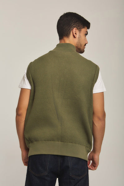 Men Regular Fit Vest - Green