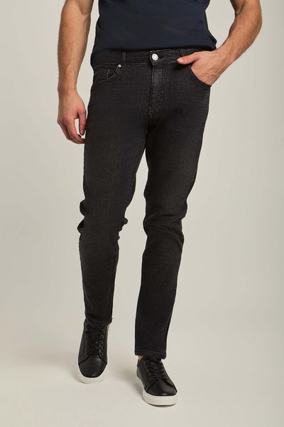 Men Regular Fit Tapered Leg  Jeans - Dark Grey