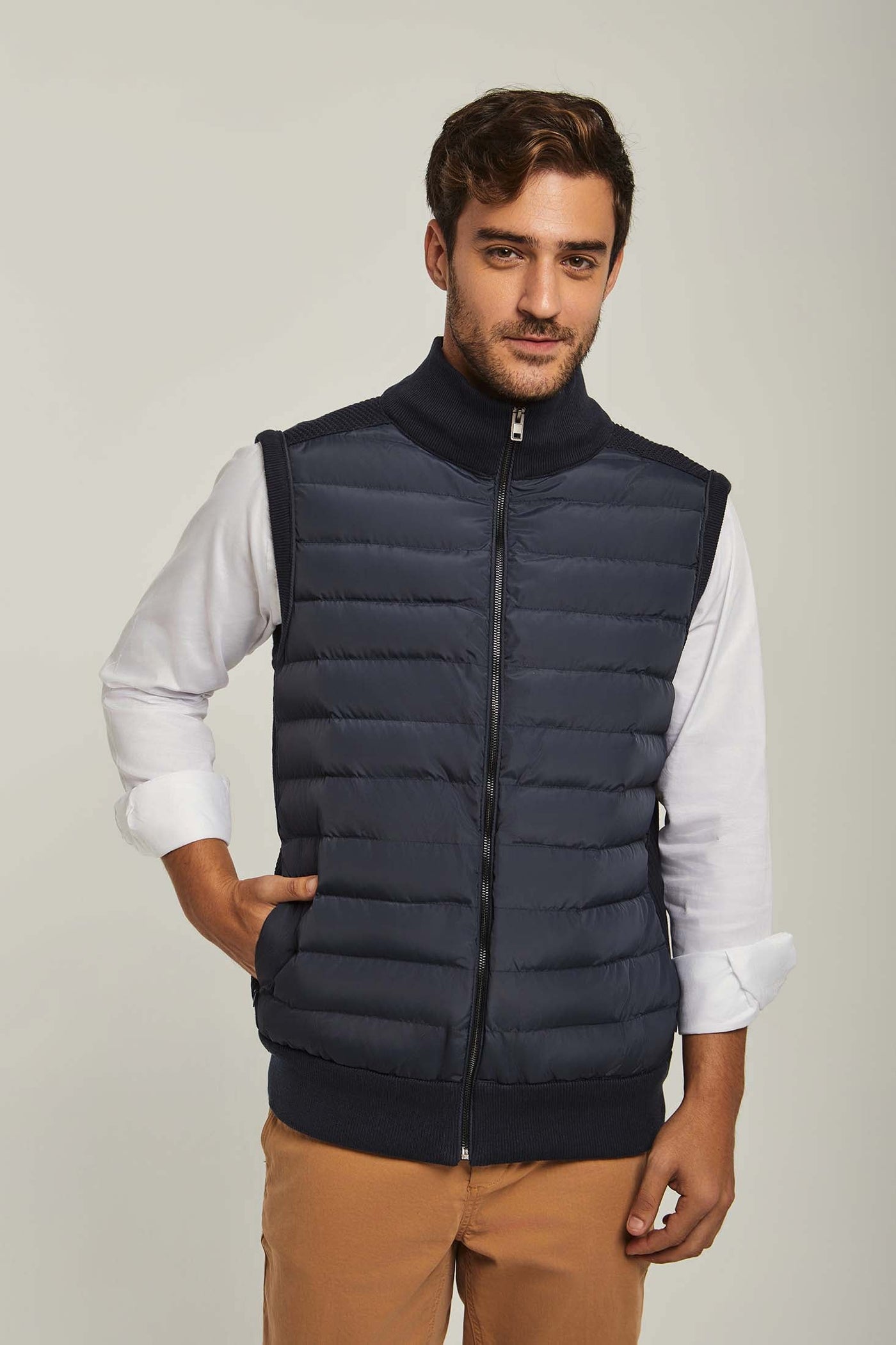 Men Knit Back Vest - Blue