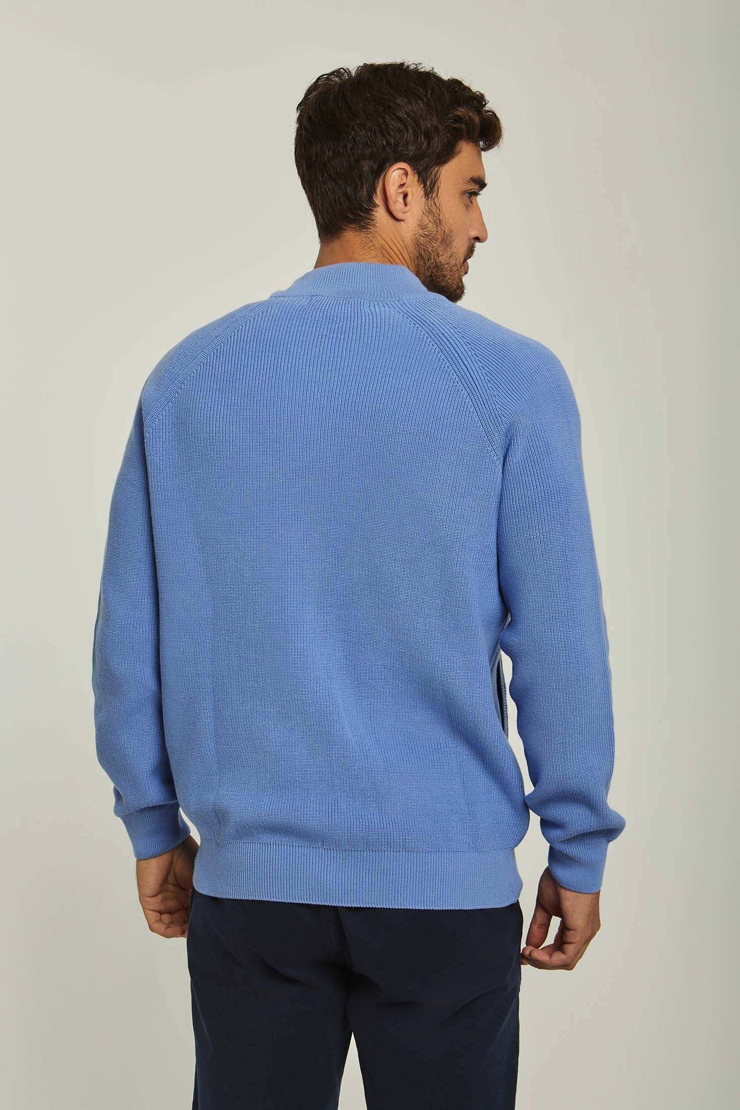 Men Regular Fit Cardigan - Light Blue