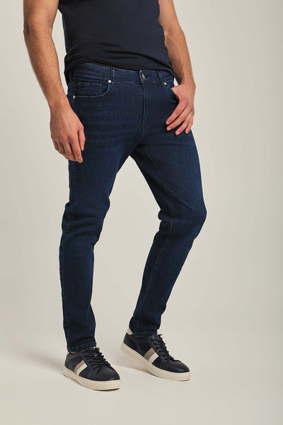 Men Regular Fit Tapered Leg  Jeans -Dark Indigo