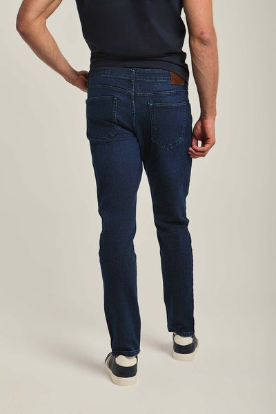 Men Regular Fit Tapered Leg  Jeans -Dark Indigo