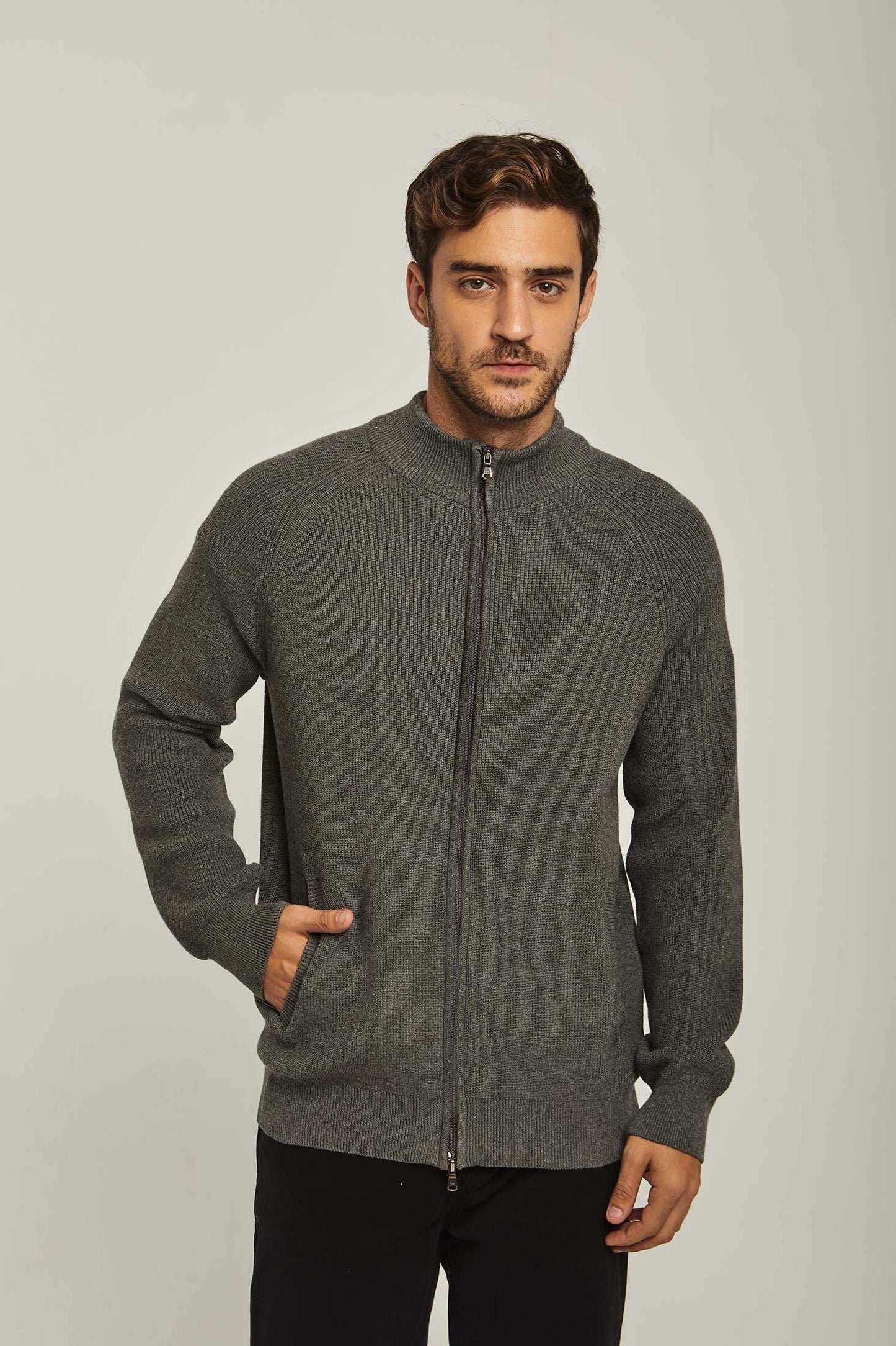 Men Regular Fit Cardigan - Grey