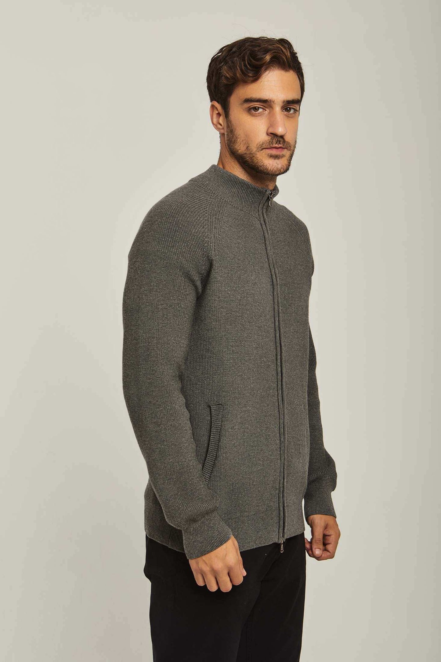Men Regular Fit Cardigan - Grey