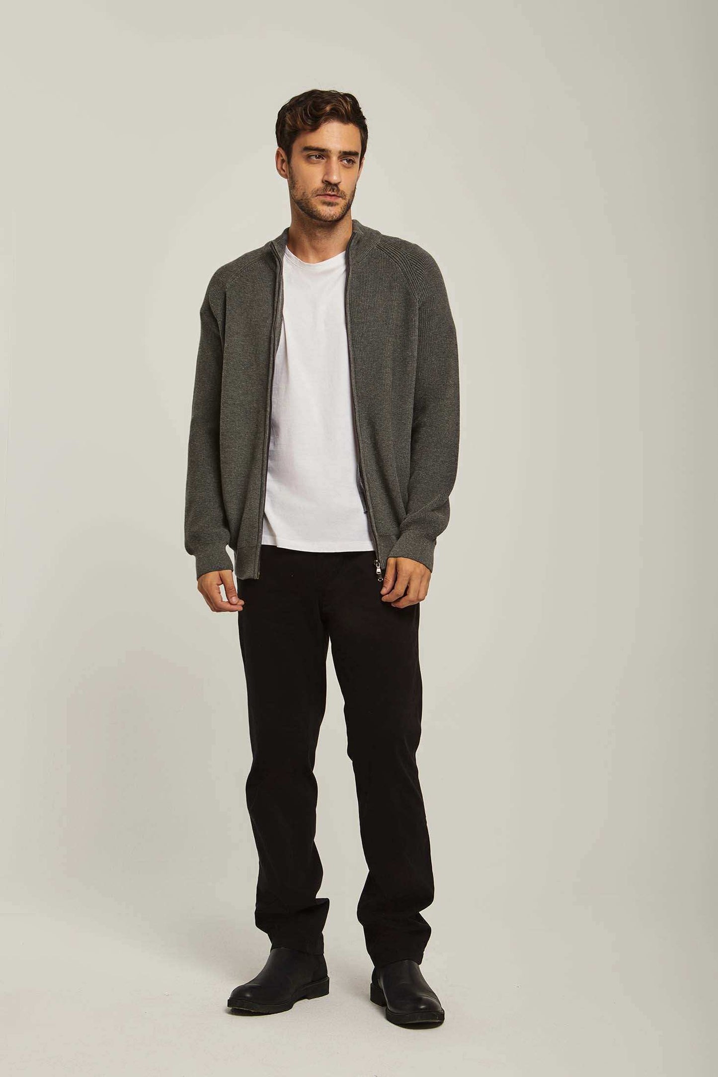 Men Regular Fit Cardigan - Grey