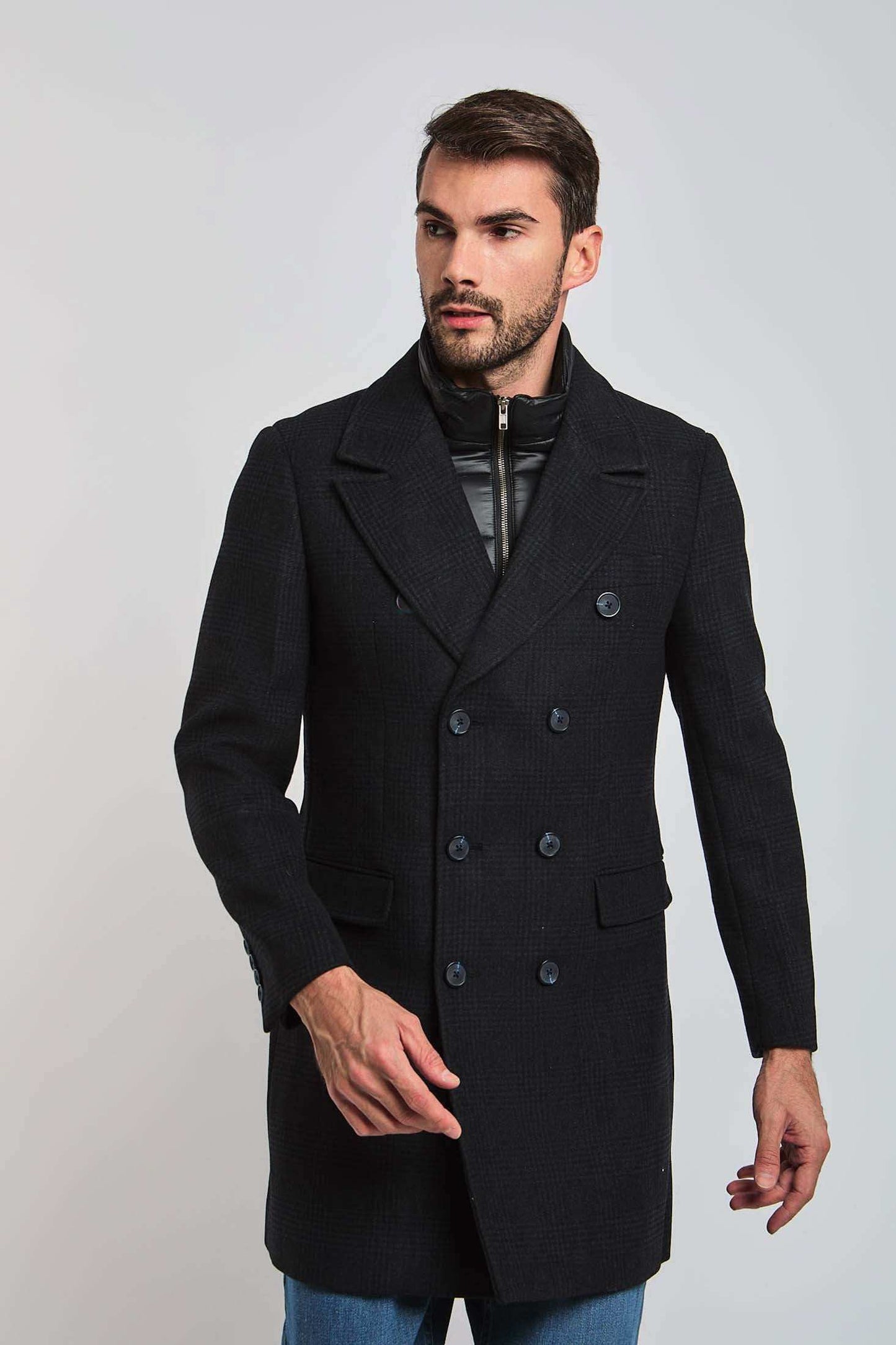 Men Regular Fit Coat - Brown