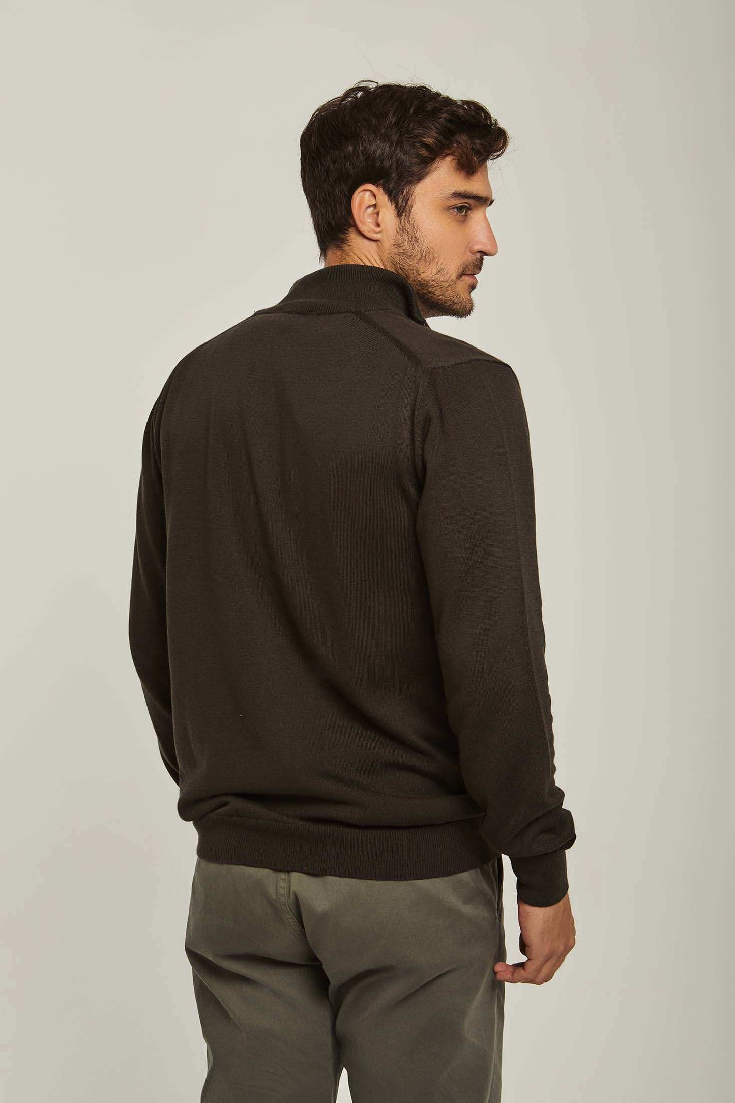 Men Regular Fit Pullover - Dark Brown