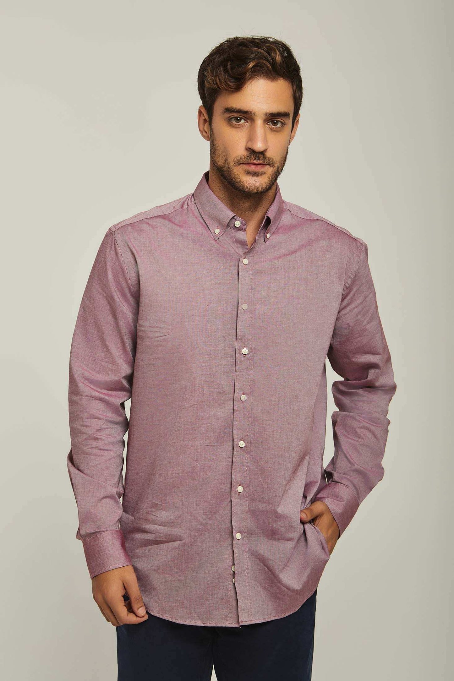 Men Regular Fit Shirt - Burgundy