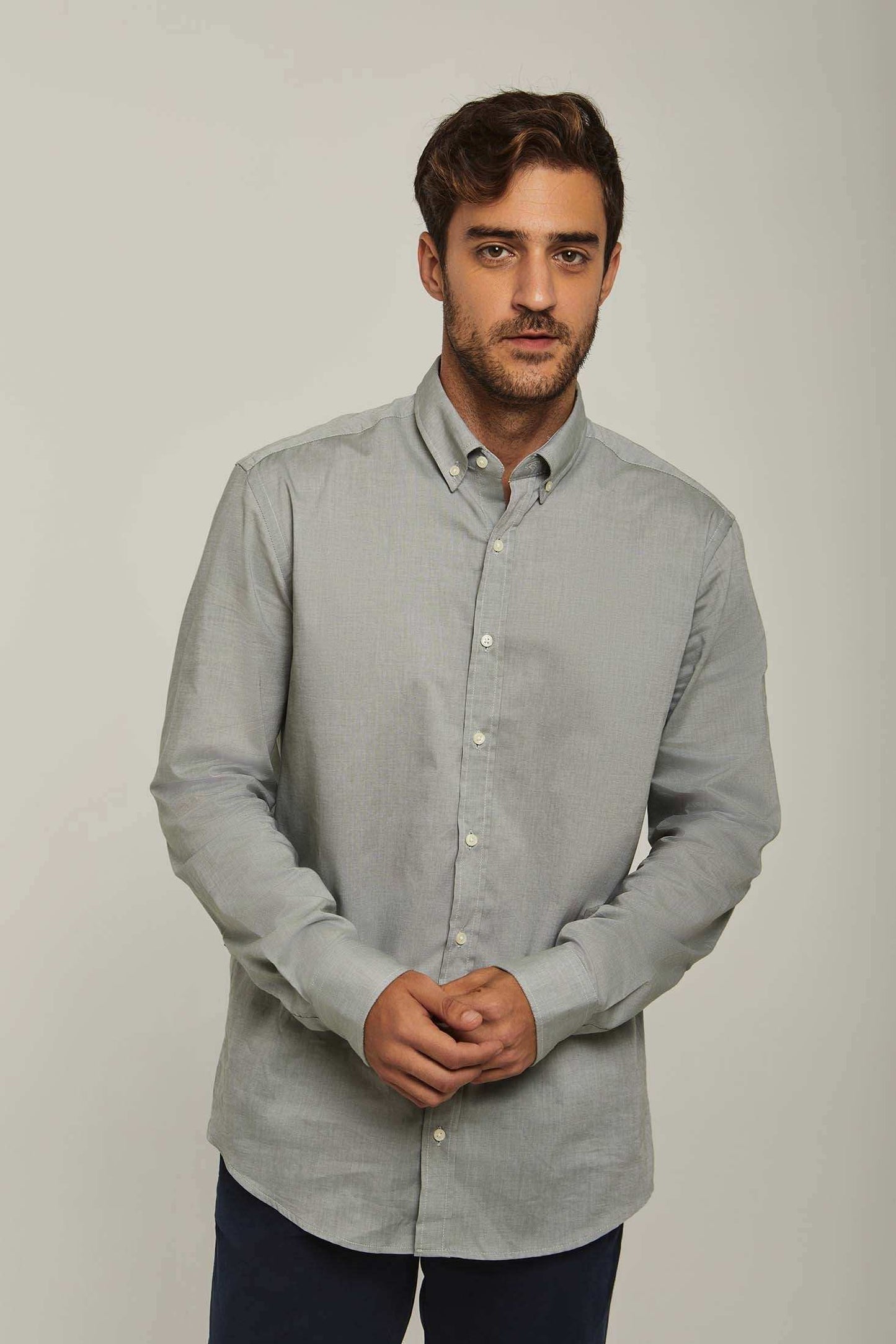 Men Regular Fit Shirt - Grey