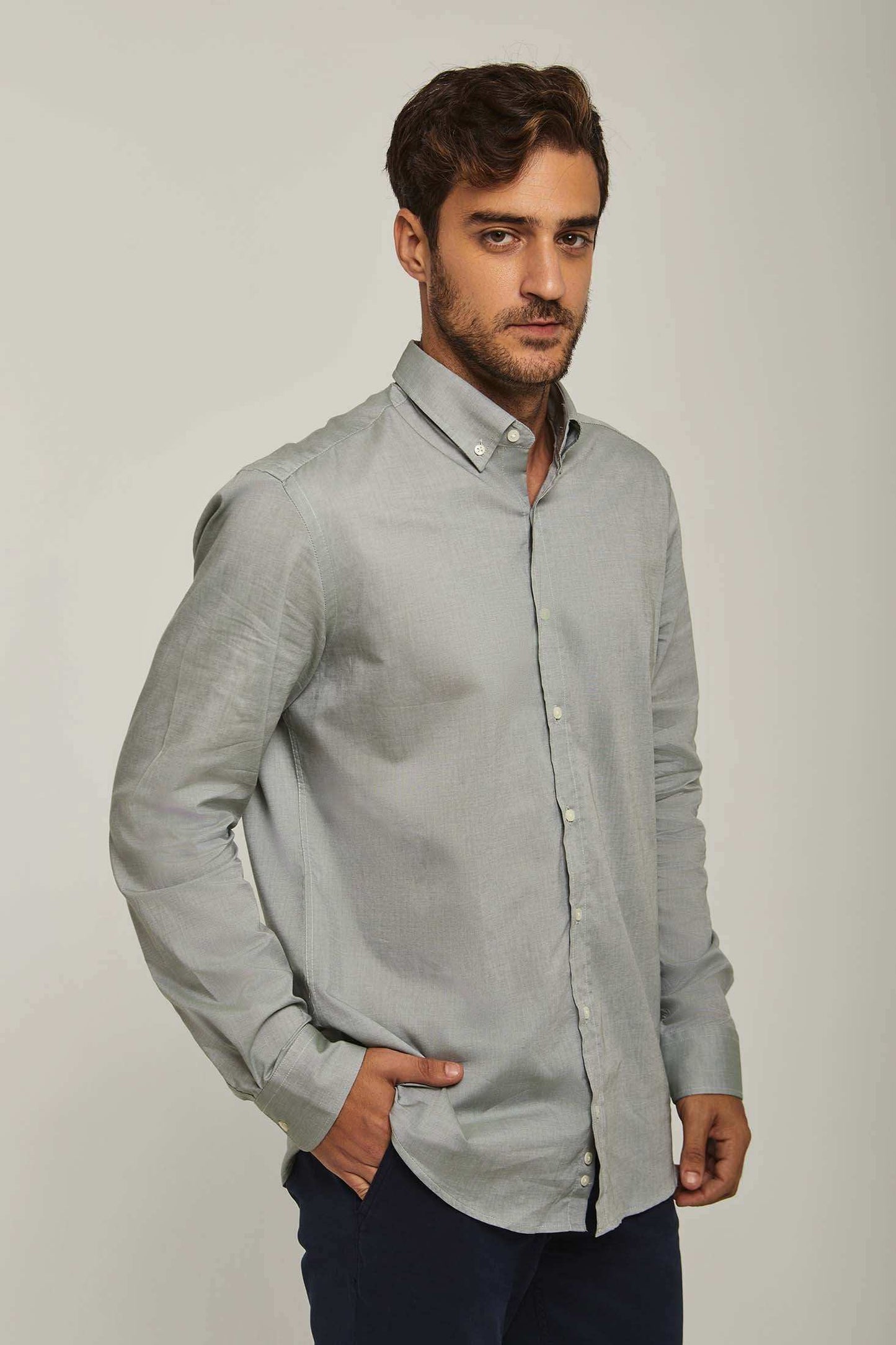Men Regular Fit Shirt - Grey