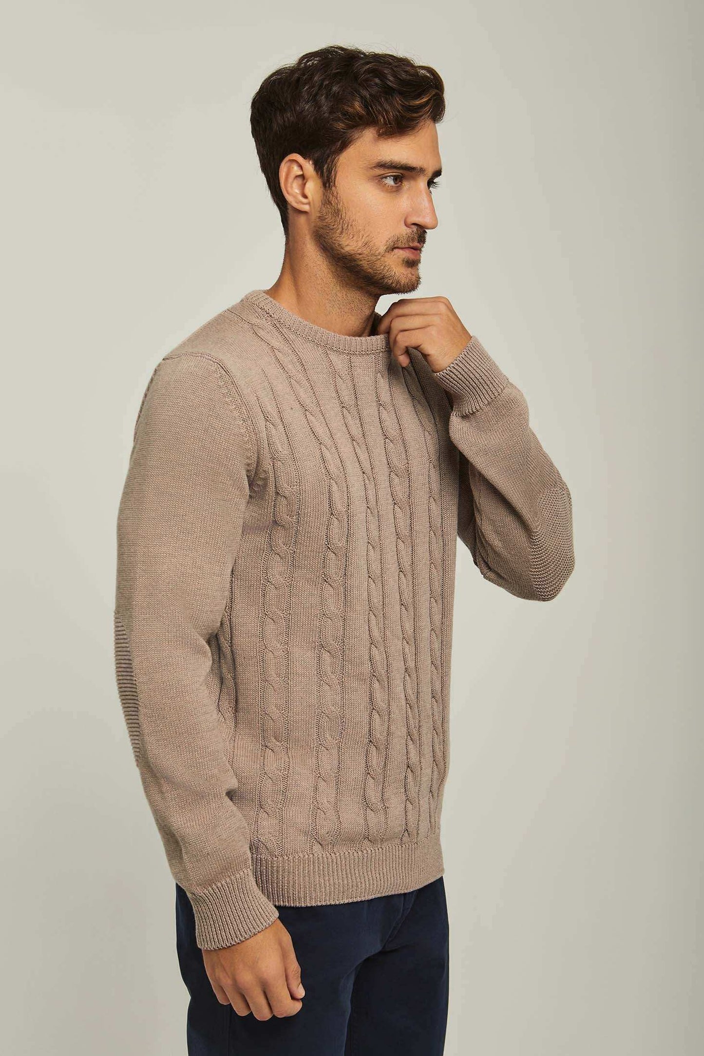 Men Regular Fit Pullover -  Beige